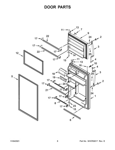 Whirlpool Refrigerator Door Assembly - LW10638683