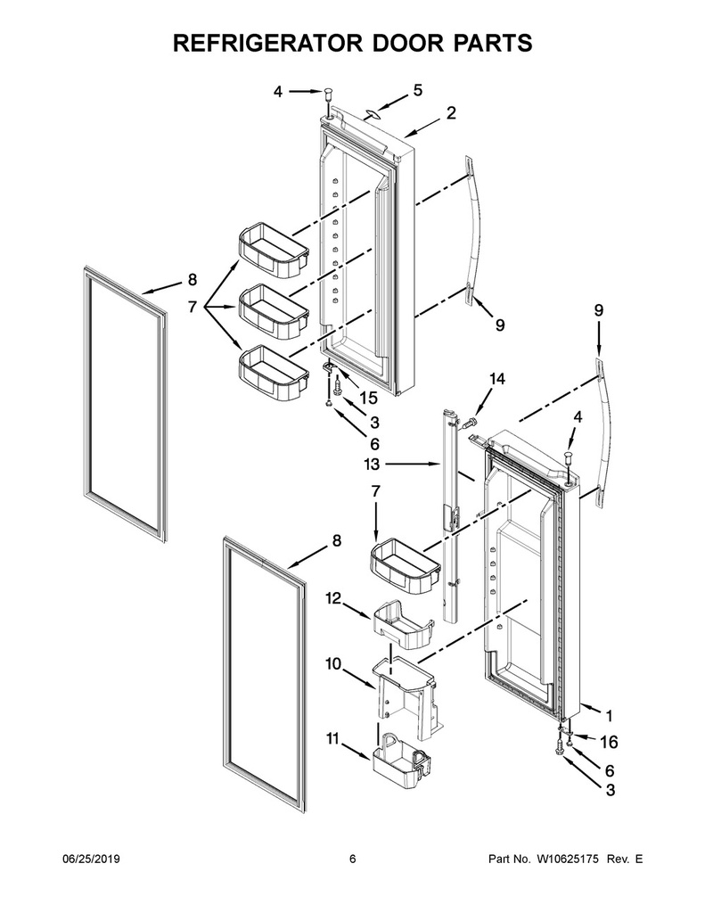 Whirlpool Refrigerator Right Door Assembly (Stainless) - LW10413519