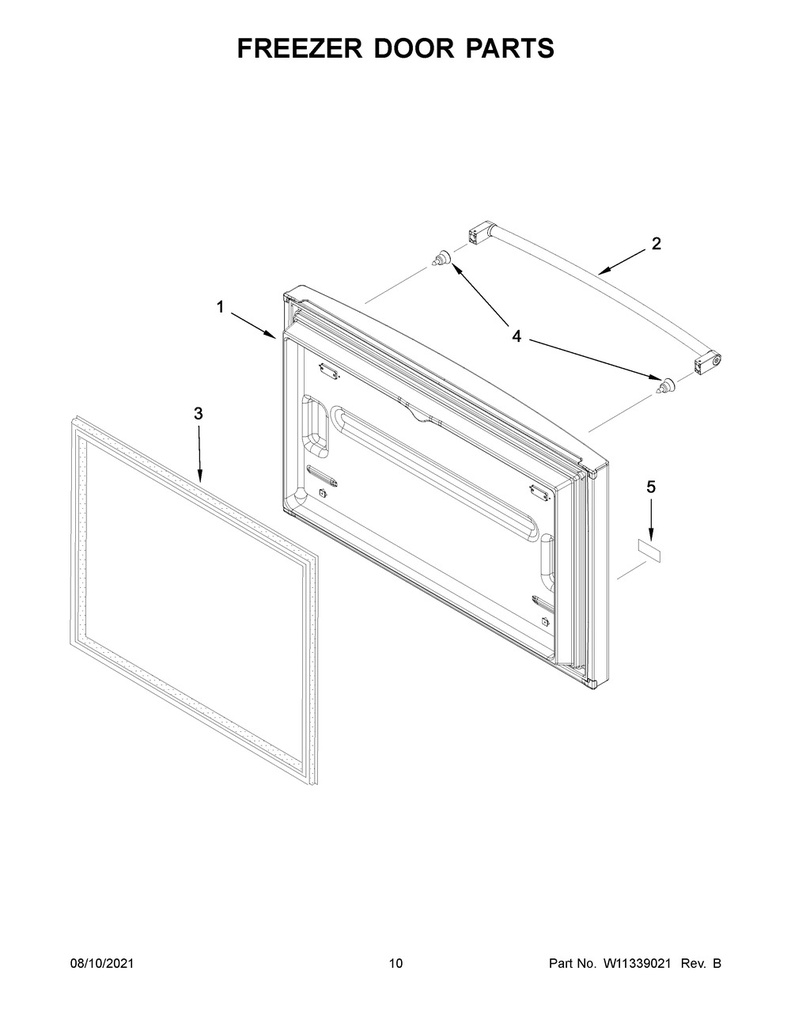 Whirlpool Refrigerator Refrigerator Freezer Door, Stainless Steel - 12977880SQ