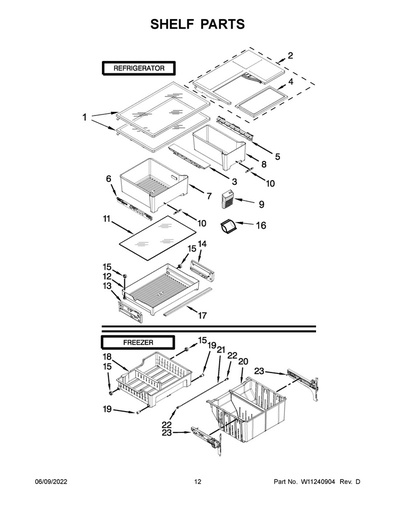 Whirlpool Freezer Drawer Slide Rail (Left) - WPW10397636, Replaces: W10397636