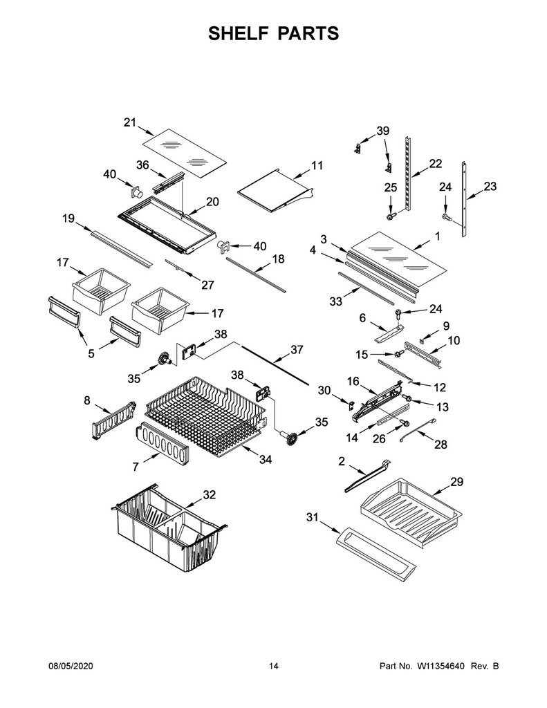 Whirlpool Refrigerator Shelf Glass - W10801691, Replaces: W10570181