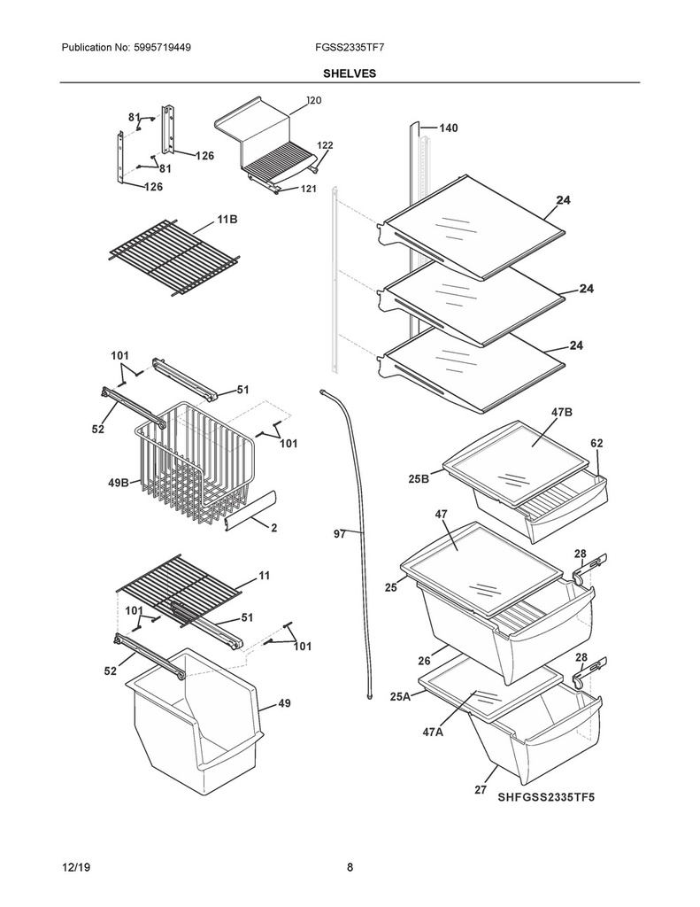 Frigidaire Refrigerator Crisper Drawer - 240354723, Replaces: 240354703