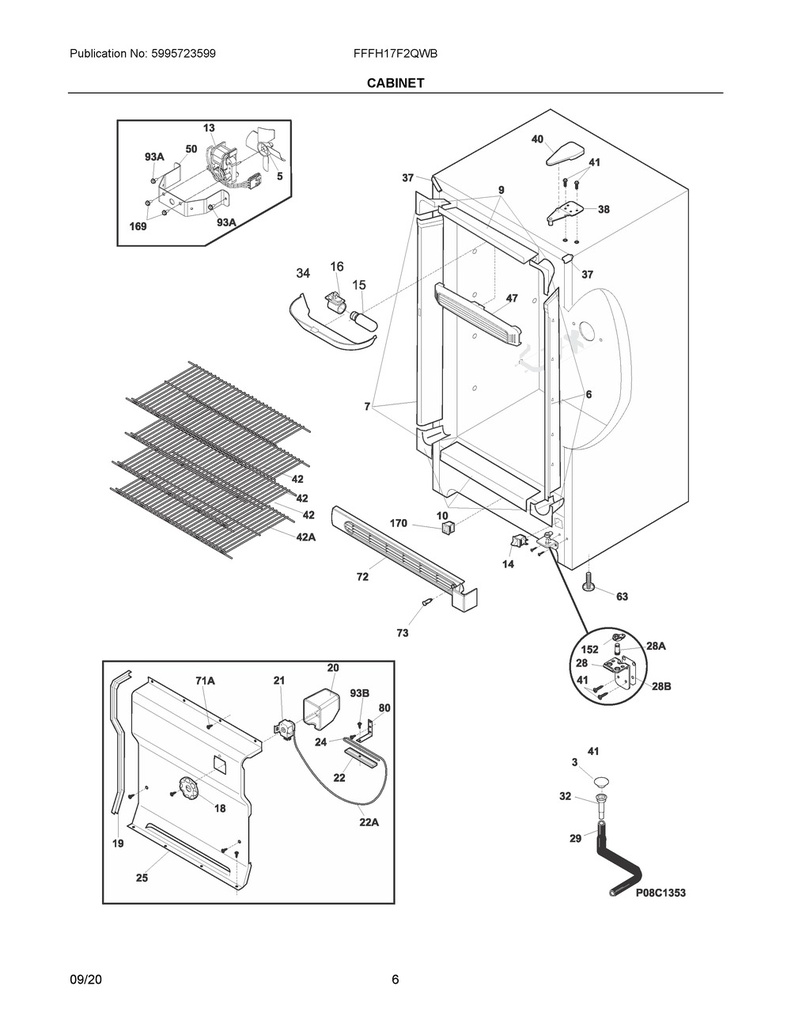 Frigidaire Freezer Shelf Mounting Grommet - 216502400, Replaces: 216261100