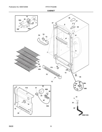 Frigidaire Freezer Shelf Mounting Grommet - 216502400, Replaces: 216261100