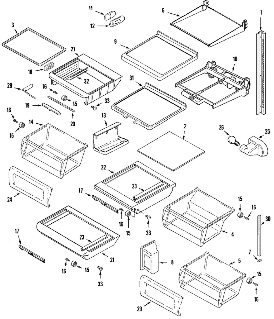 Whirlpool Refrigerator Roller Screw - WP61002308, Replaces: 61002308