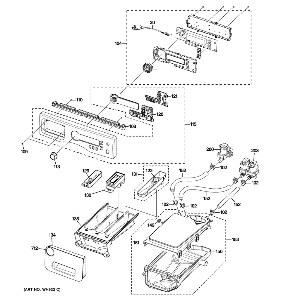 GE Washer Dispenser Drawer Assembly - WG04L01636