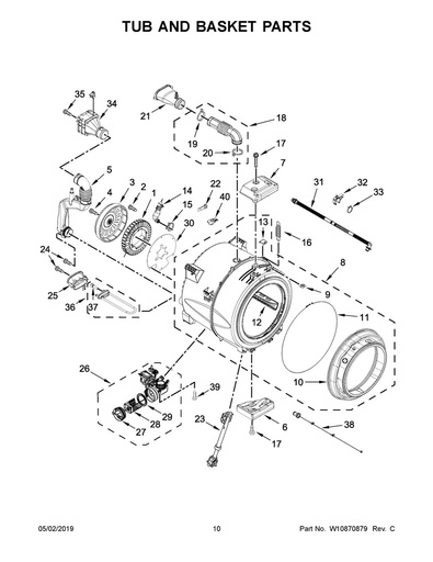 Whirlpool Washer Drain Hose - WPW10562025, Replaces: W10562025