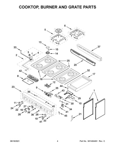 Whirlpool Range /Oven Surface Burner Base - W11344539, Replaces: W10891746