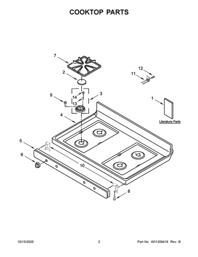 Whirlpool Range /Oven Surface Burner Base (17.5K) - WPW10515455, Replaces: W10515455