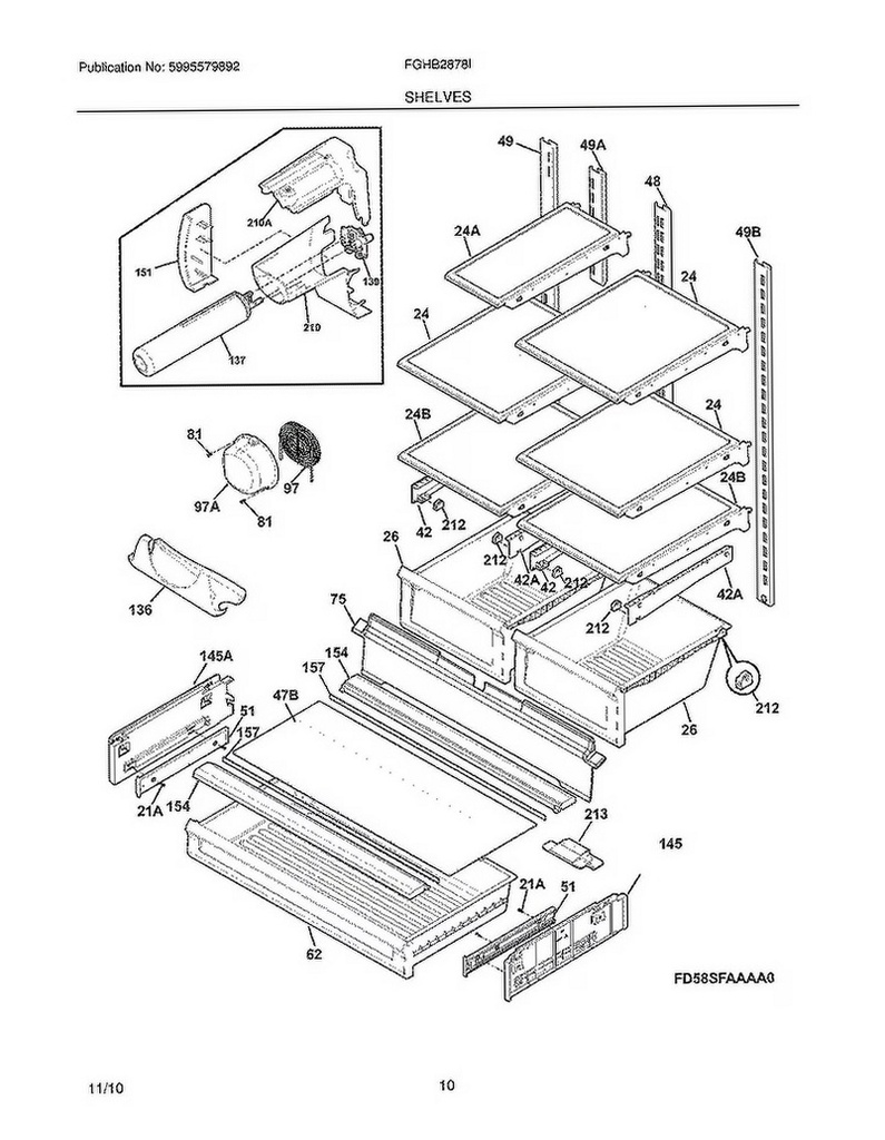 Frigidaire Refrigerator Shelf - 242068701