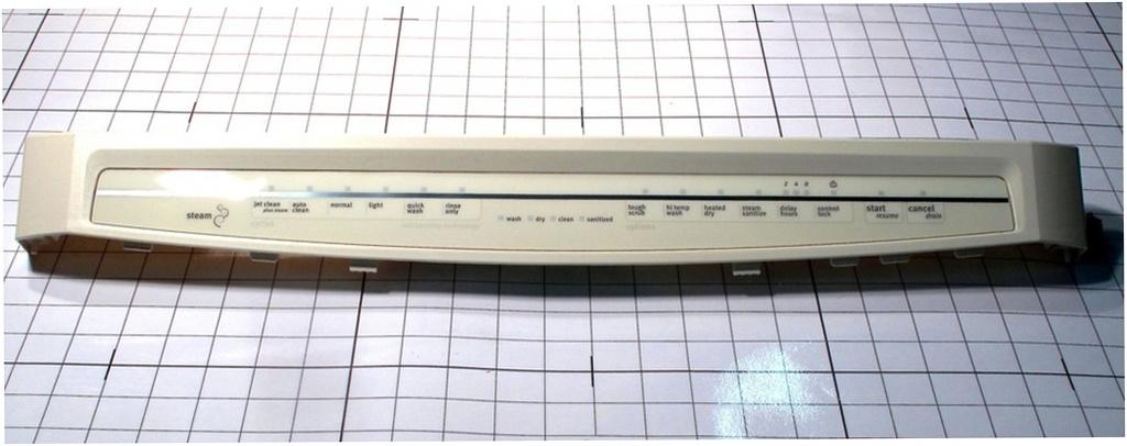 Whirlpool Dishwasher Control Panel (Bisque) - W10811167, Replaces: W10398671
