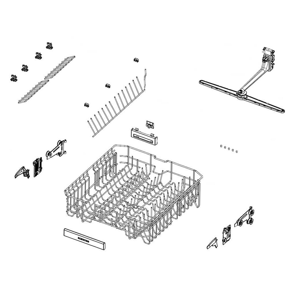 Samsung Dishwasher Middle Dishrack Assembly - DD97-00605C