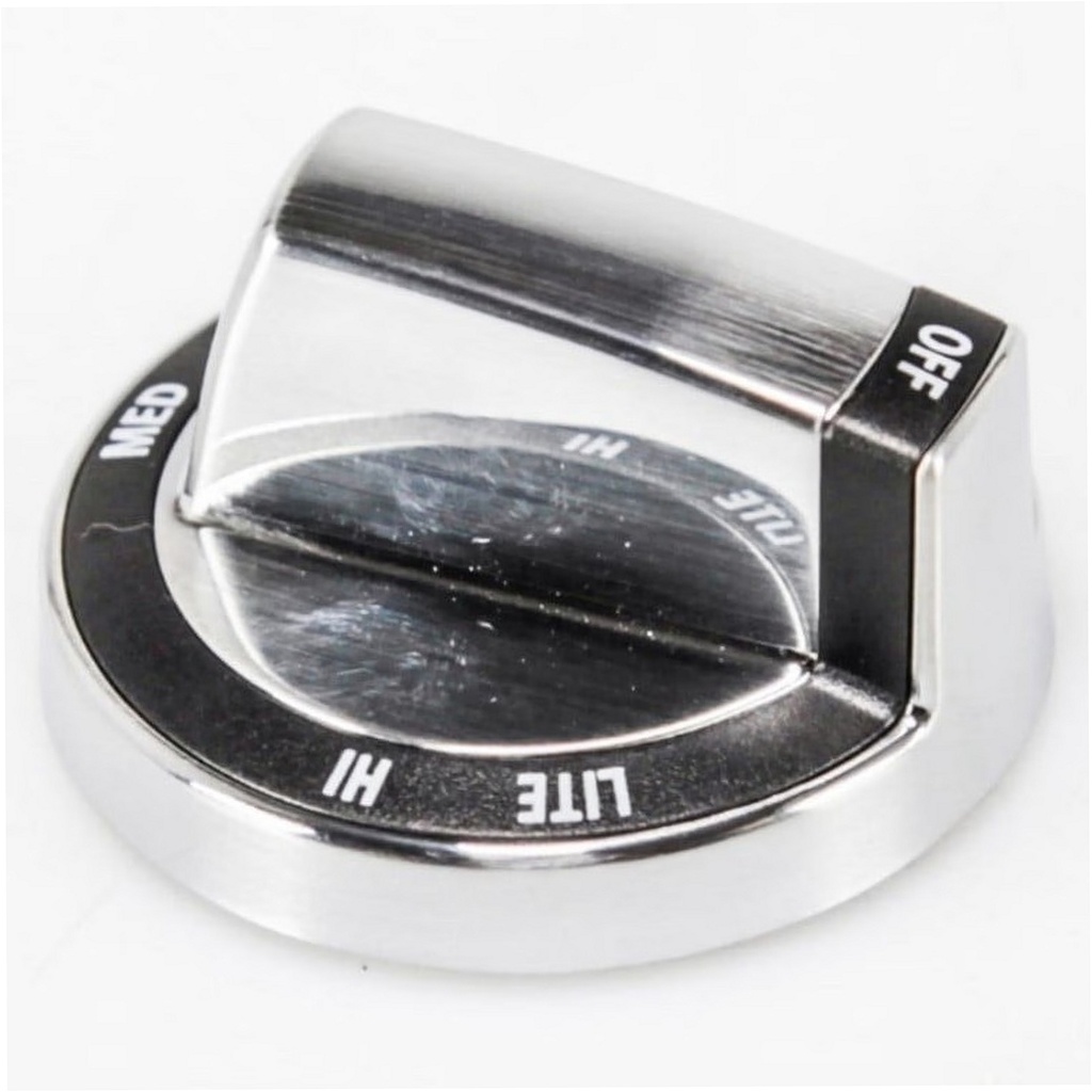 Whirlpool Range /Oven Control Knob (Stainless) - WPW10415451, Replaces: W10294798