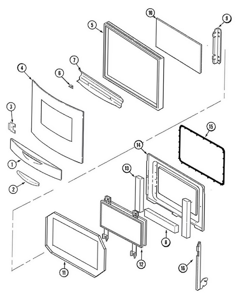 Whirlpool Range /Oven Inner Door Glass - 74009648, Replaces: 71001871