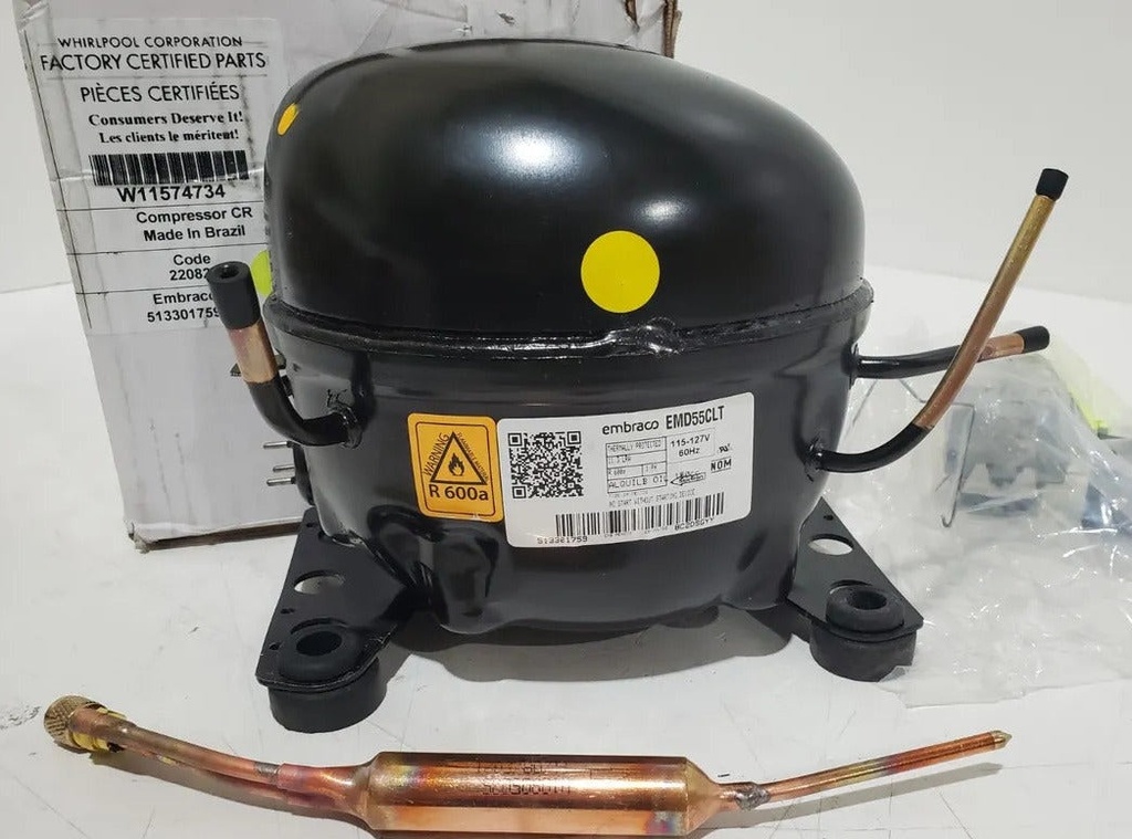 Whirlpool Refrigerator Compressor Kit OEM - W11614224, Replaces: W11545349
