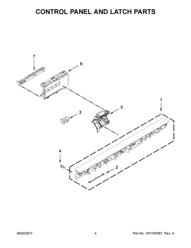 Whirlpool Dishwasher Control Panel/Console - W11165148, Replaces: W10905150