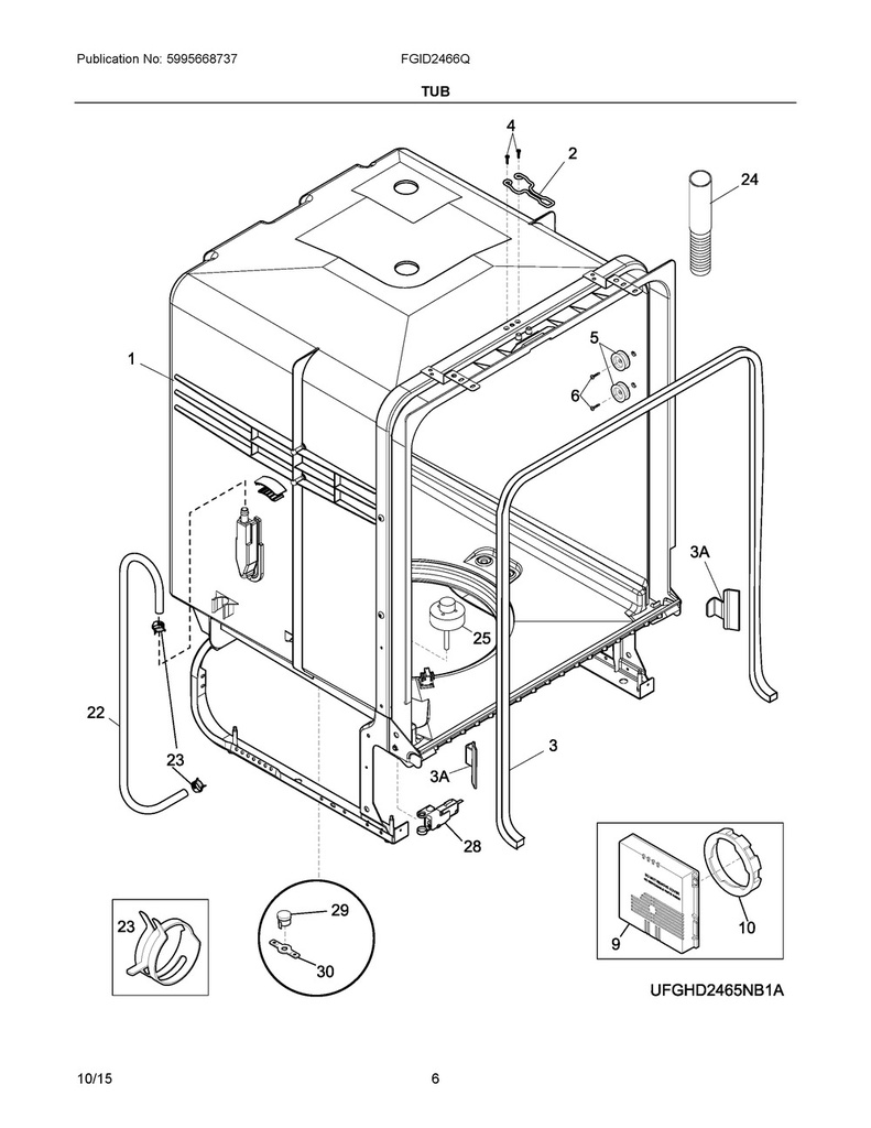 Frigidaire Dishwasher Splash Shield Kit - 154701001, Replaces: 154685101