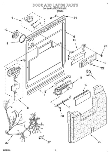 Whirlpool Dishwasher Lower Door Seal Kit - 4172127, Replaces: 4172128