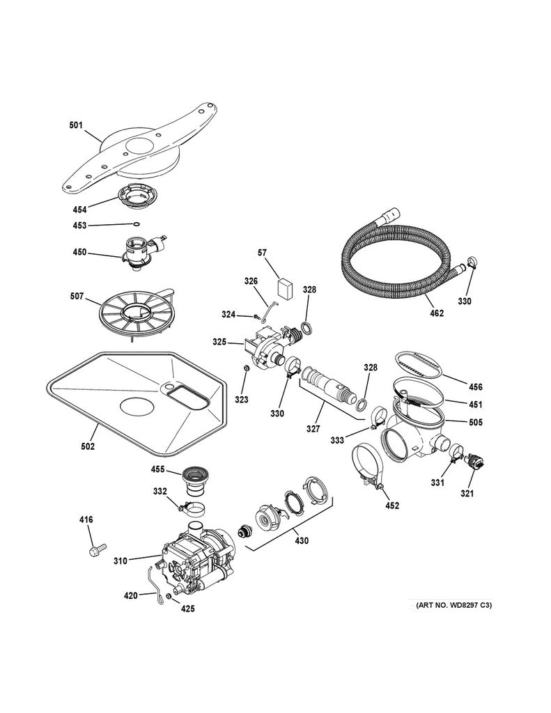 GE Dishwasher Drain Hose - WG04F00333