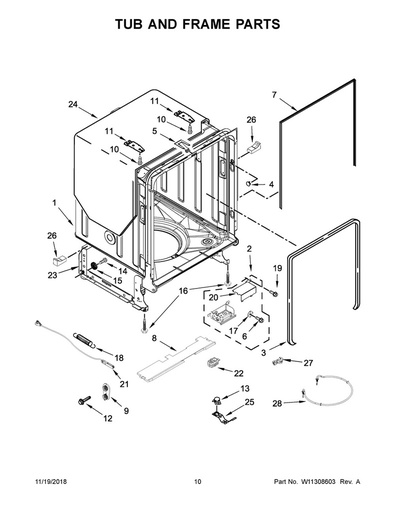 Whirlpool Dishwasher Leveling Leg Kit - 8193716, Replaces: 302849.