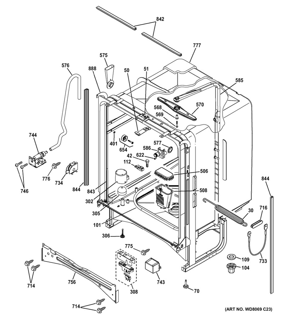 GE Dishwasher Granite/Corian Mounting Bracket Kit - WG04A01056