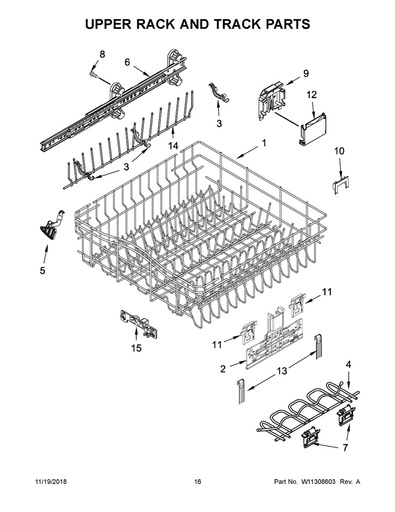 Whirlpool Dishwasher Dishrack Adjuster - WPW10546503, Replaces: W10306646