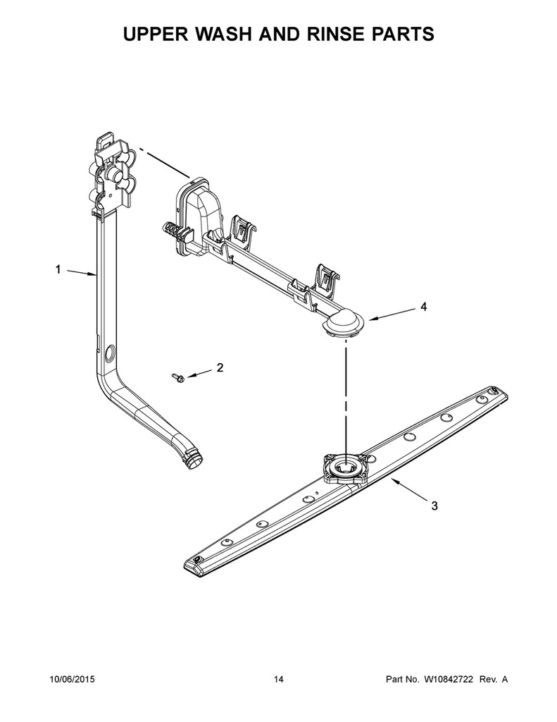 Whirlpool Dishwasher Upper Wash Arm Assembly - WPW10340504, Replaces: W10340504