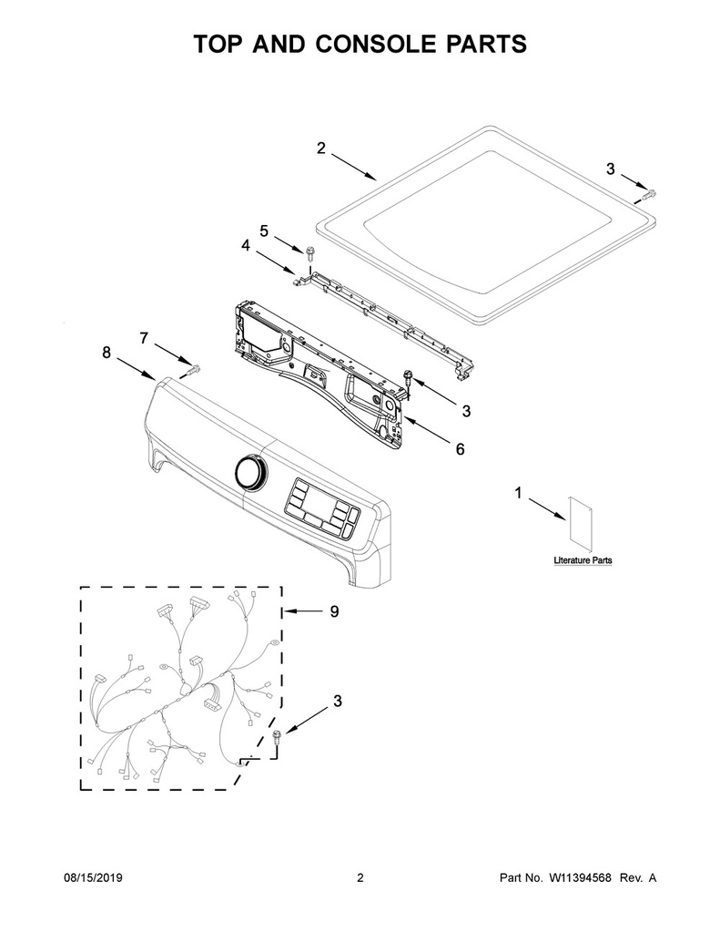 Whirlpool Dryer Oven Control Board/Console - W11384513, Replaces: W11314478